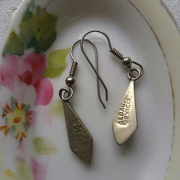 Mexican Silver Dangle Earrings - Picture 4 of 6
